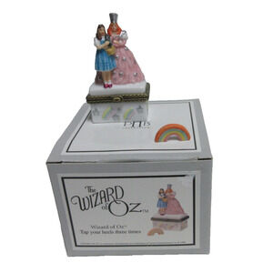 Wizard of Oz Dorothy & Glinda Trinket Box "TAP YOUR HEELS THREE TIMES" Rainbow